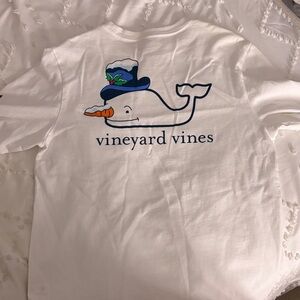 Vineyard Vines White Tee with Festive Whale